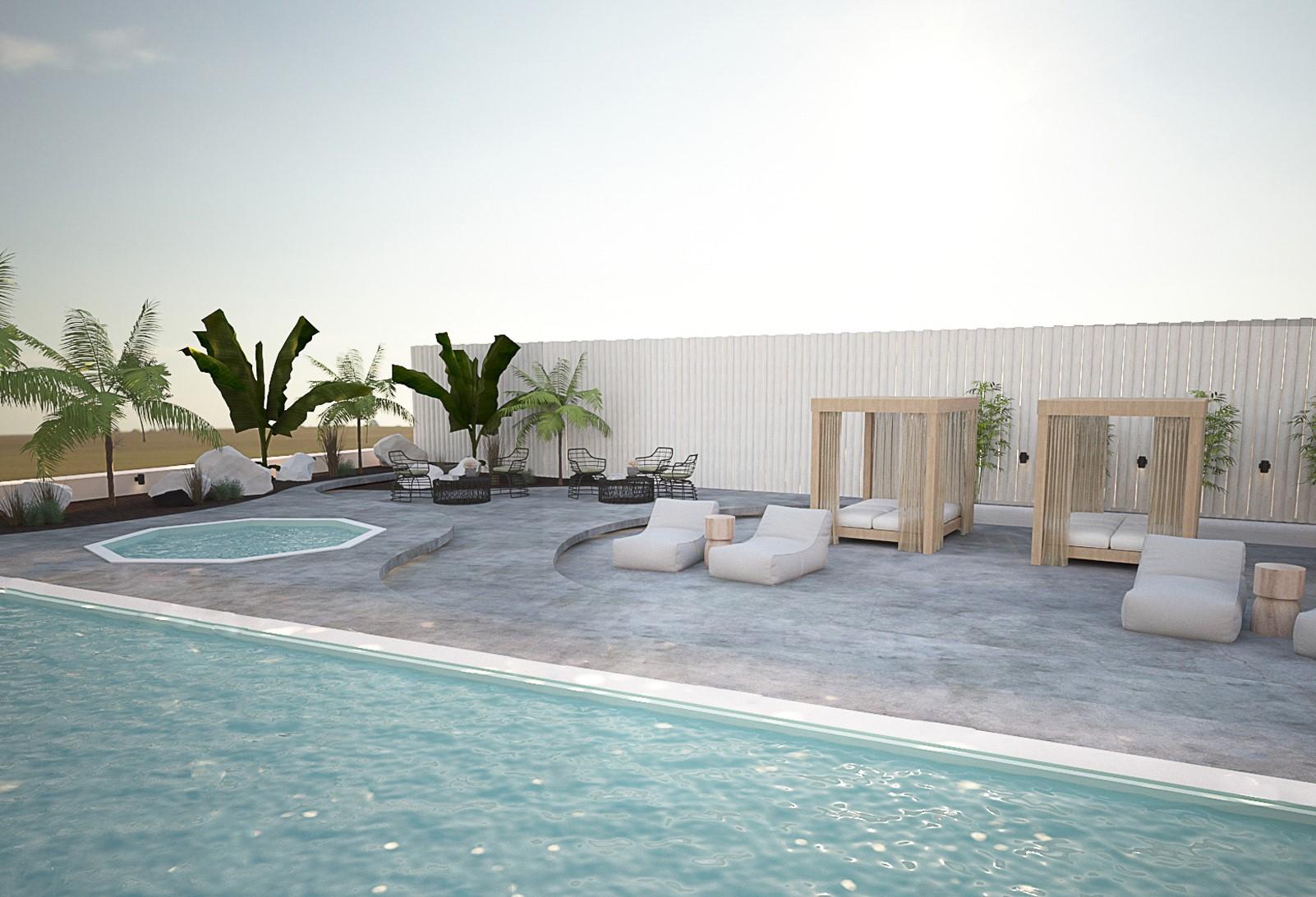 Aelia Luxury Suites Karterados  Exterior foto 3D rendering of a pool